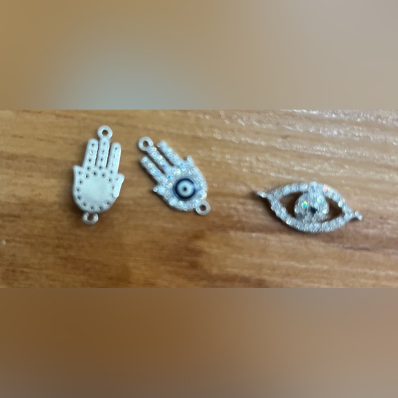 Qty 10 .925 Sterling Silver, Vermeil, Gold Filled & CZ pendant charm connectors - Picture 7 of 16